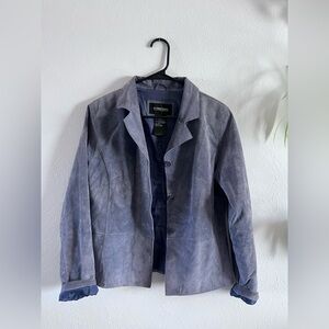 Leather Brandon Thomas Light Blue/Gray Jacket - medium